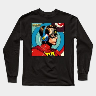 Unleash the Power: Superhero Soundscape Vinyl Record Artwork III Long Sleeve T-Shirt